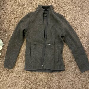 Charcoal Grey Figs On-Shift Sweater Knit Jacket